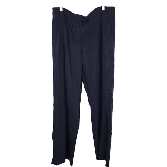 ESCADA Womens Size 44 Wool Blend Dress Pants Trousers Dark Navy Blue - Picture 1 of 9